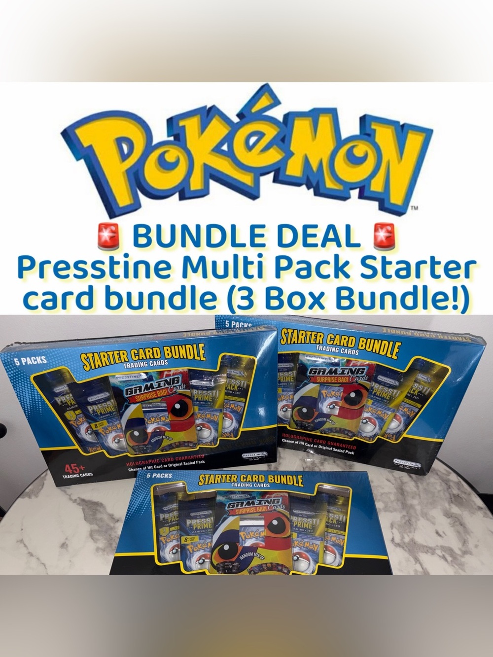 Pokèmon PressTine Multi Pack Starter card bundle (3 Box Bundle!) - New/Sealed